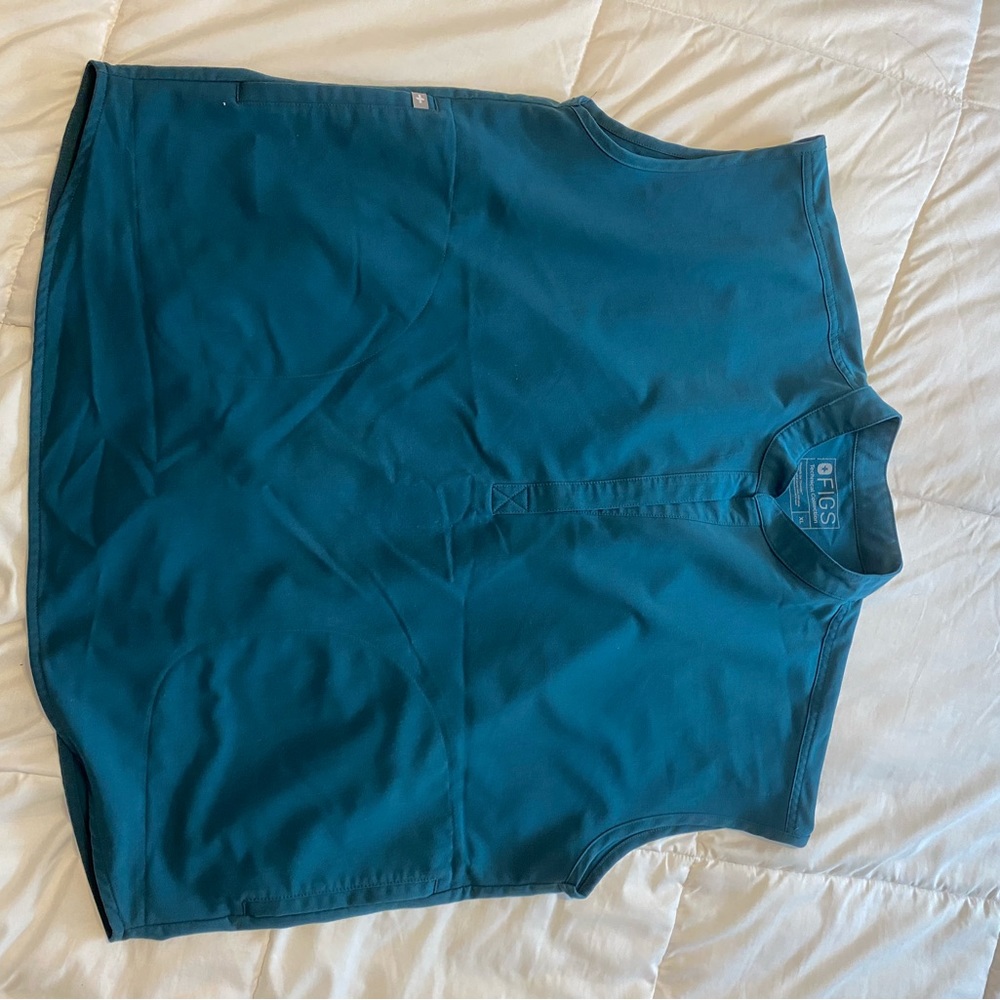 Figs - womens figs scrub top, blueish teal color